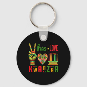 Peace Love Kwanzaa African Heritage Cultural Art 1 Key Ring