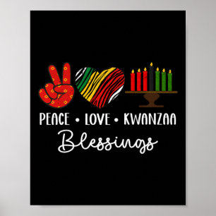 Peace Love Kwanzaa Blessings Christmas African Hol Poster