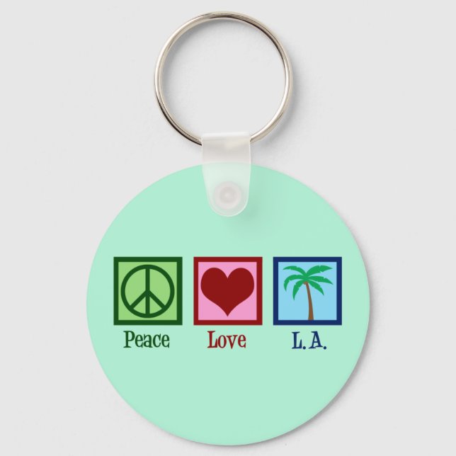 Peace Love L.A. | Cute Los Angeles Key Ring (Front)