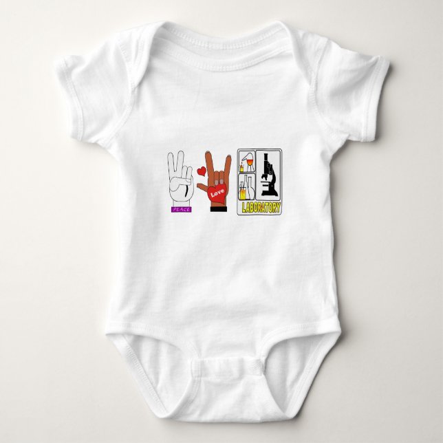 PEACE LOVE LABORATORY BABY BODYSUIT (Front)