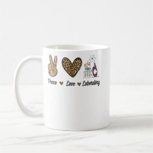Peace Love Laboratory Lab Research Leopard Men Wom Coffee Mug