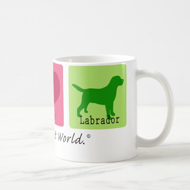 Peace Love Labrador Retriever Coffee Mug (Right)