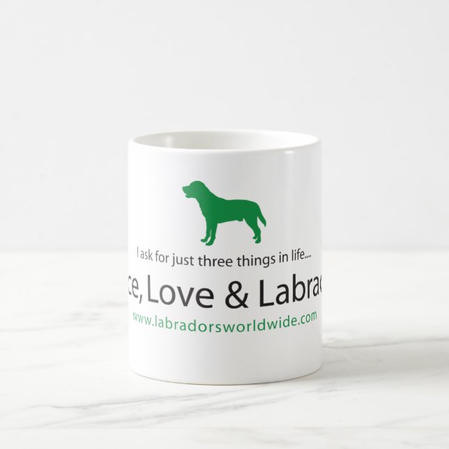 Peace, Love & Labradors Coffee Mug (Center)