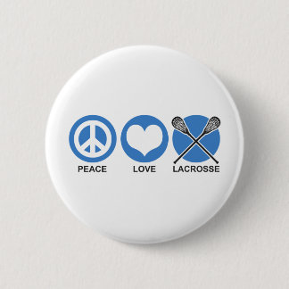 Peace Love Lacrosse 6 Cm Round Badge