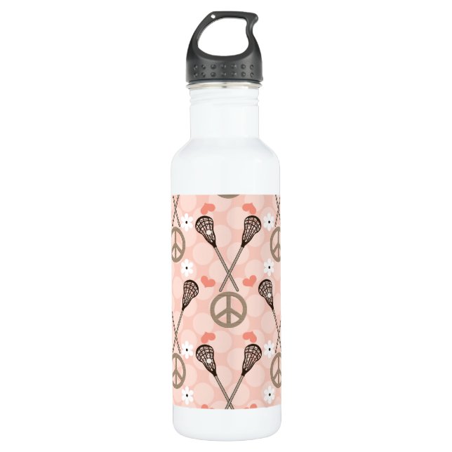 Peace Love Lacrosse BPA Free 710 Ml Water Bottle (Front)