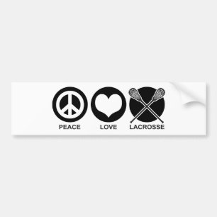 Peace Love Lacrosse Bumper Sticker