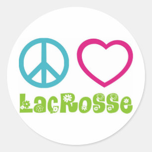 Peace Love Lacrosse Classic Round Sticker