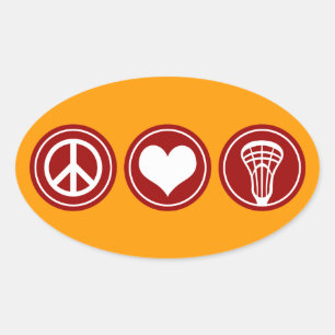 Peace Love Lacrosse design Oval Sticker