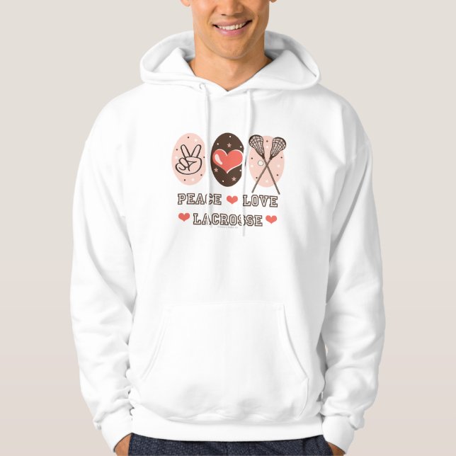 Peace Love Lacrosse Hooded Sweatshirt (Front)