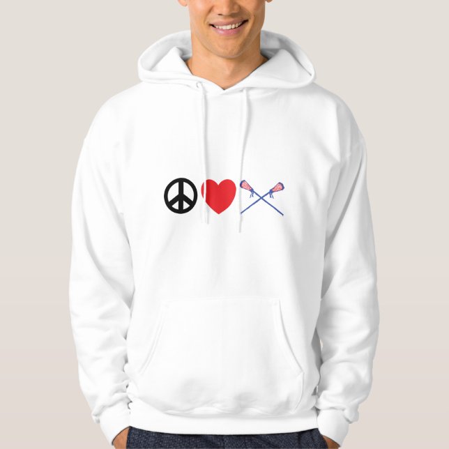 Peace Love Lacrosse Hooded Sweatshirt (Front)