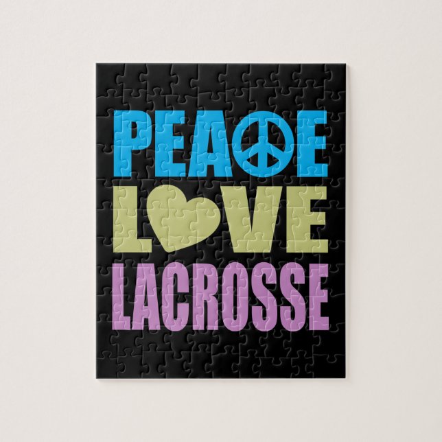 Peace Love Lacrosse Jigsaw Puzzle (Vertical)