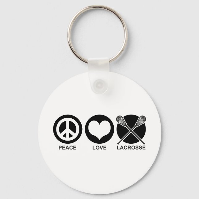 Peace Love Lacrosse Key Ring (Front)