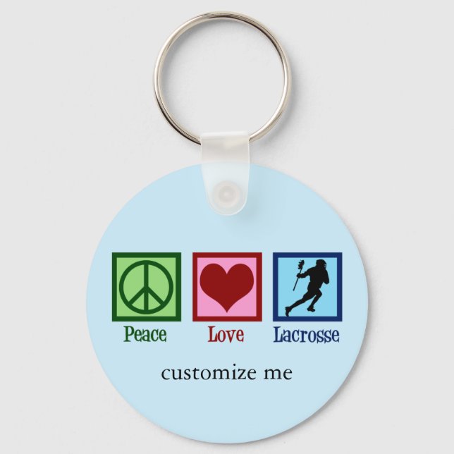 Peace Love Lacrosse Key Ring (Front)