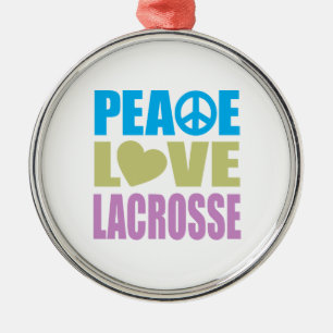Peace Love Lacrosse Metal Tree Decoration