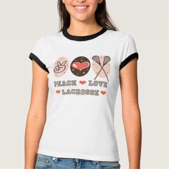 Peace Love Lacrosse Ringer Tee Shirt