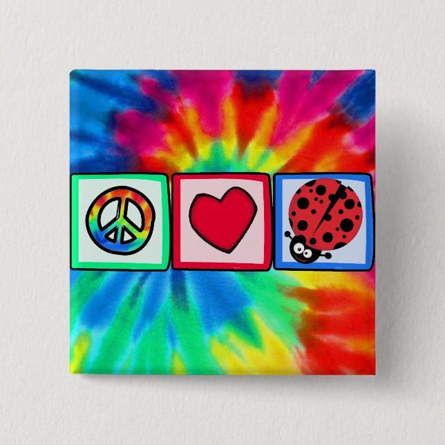 Peace, Love, Ladybugs 15 Cm Square Badge (Front)