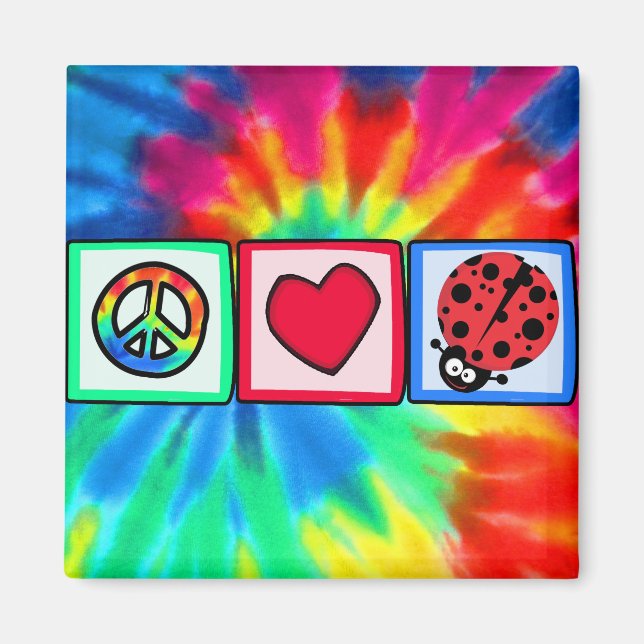 Peace, Love, Ladybugs Magnet (Front)