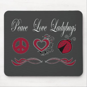 Peace Love Ladybugs Mouse Mat