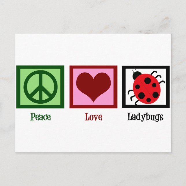Peace Love Ladybugs Postcard (Front)