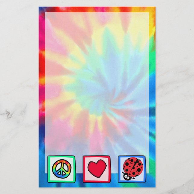 Peace, Love, Ladybugs Stationery (Front)