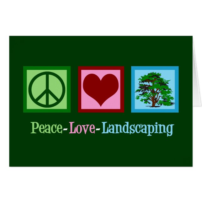 Peace Love Landscaping Company Holiday Card (Front Horizontal)