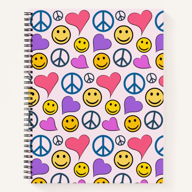 Peace Love Laugh Pattern Notebook (Front)