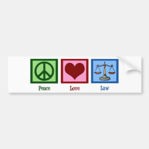 Peace Love Law Bumper Sticker
