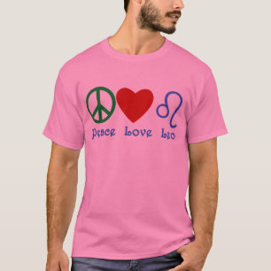 Peace Love Leo Astrological Design T-Shirt