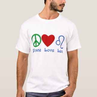 Peace Love Leo Astrological Design T-Shirt