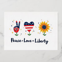 Peace Love Liberty July 4th Invite
