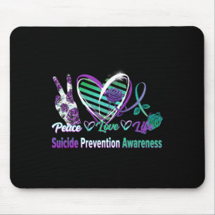 Peace Love Life Suicide Awareness Semi Colon Gift Mouse Mat