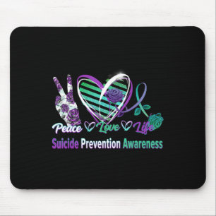 Peace Love Life Suicide Awareness Semi Colon Gift Mouse Mat