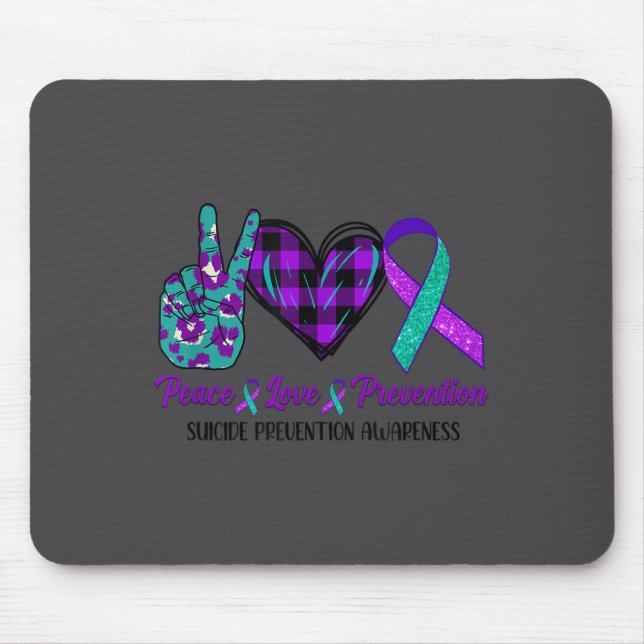 Peace Love Life Suicide Awareness Womens Semi Colo Mouse Mat (Front)