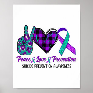 Peace Love Life Suicide Awareness Womens Semi Colo Poster