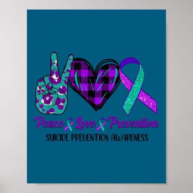 Peace Love Life Suicide Awareness Womens Semi Colo Poster (Front)