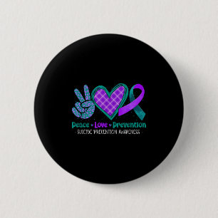 Peace Love Life Suicide Prevention Awareness Purpl 6 Cm Round Badge