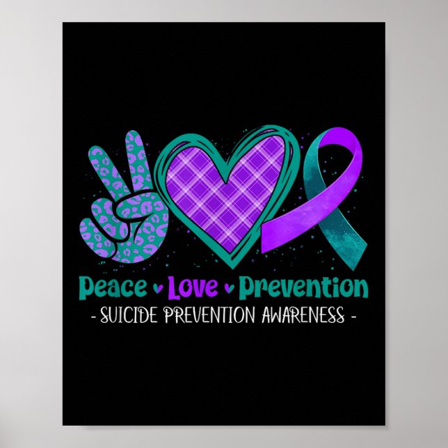 Peace Love Life Suicide Prevention Awareness Purpl Poster (Front)