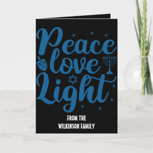 Peace, Love, Light Hanukkah Card