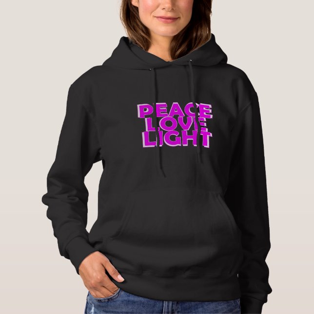 Peace Love Light Yoga Saying Hoodie (Front)