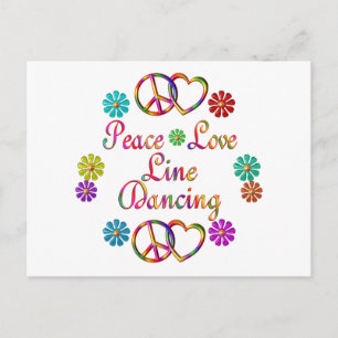 PEACE LOVE LINE DANCING POSTCARD
