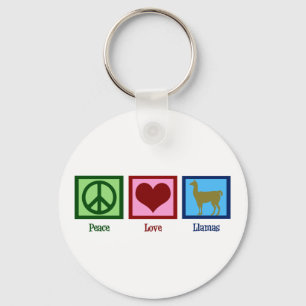 Peace Love Llamas Key Ring