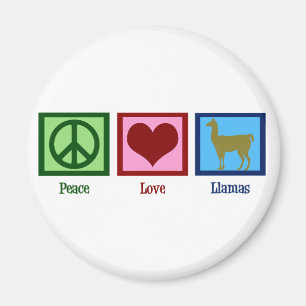 Peace Love Llamas Magnet