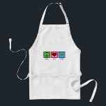 Peace Love Llamas Standard Apron<br><div class="desc">A peace sign,  heart,  and a cute llama.</div>