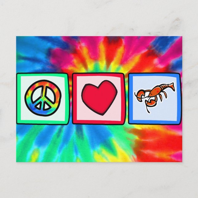 Peace, Love, Lobsters Postcard (Front)