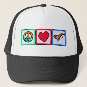 Peace, Love, Lobsters Trucker Hat