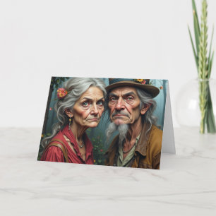 Peace Love & Longevity Wrinkled Rebels Couple Card