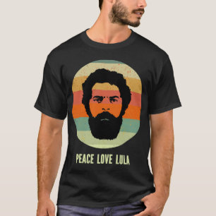 Peace Love Lula 2022 President Of Brazil Retro T-Shirt