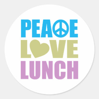 Peace Love Lunch Classic Round Sticker