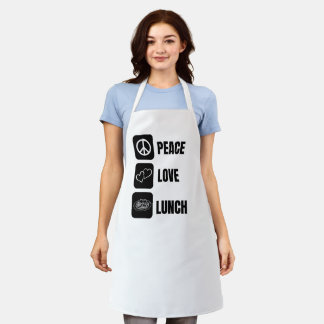 Peace Love Lunch - Fun Design for Lunch Apron