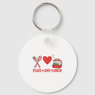 Peace Love Lunch Lady Appreciation Box Back To Sch Key Ring